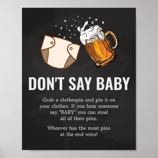 HuggiesとChuggies赤ちゃんシャワーはベビーと言わない ポスター (正面)