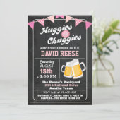 HuggiesとChuggies パパおむつパーティー招待状 招待状 (スタンド正面)