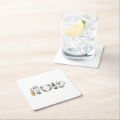 Huggies and Chuggies スクエアペーパーコースター (インサイチュ)