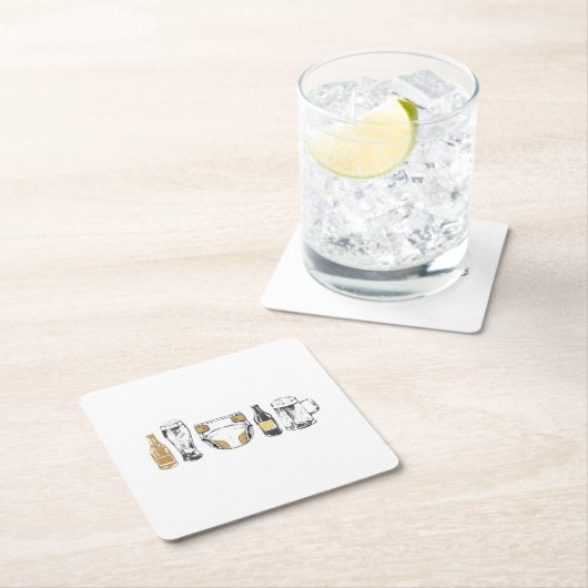 Huggies and Chuggies スクエアペーパーコースター (インサイチュ)