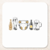 Huggies and Chuggies スクエアペーパーコースター (正面)