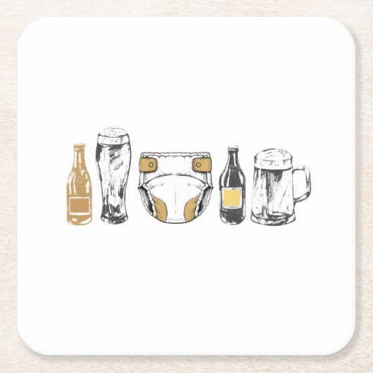 Huggies and Chuggies スクエアペーパーコースター (正面)