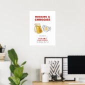Huggies Chuggies Beer Diaper Baby Shower Welcome ポスター (ホームオフィス)