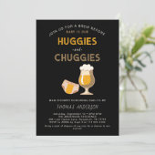 Huggies Chuggies Dad Diaper Party Baby Shower 招待状 (スタンド正面)