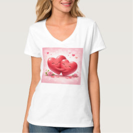 Hugging Hearts T-Shirt | Romantic Love Shirt with  Tシャツ