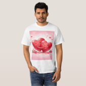 Hugging Hearts T-Shirt | Romantic Love Shirt with  Tシャツ (正面フル)