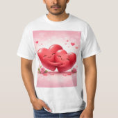 Hugging Hearts T-Shirt | Romantic Love Shirt with Tシャツ (正面)