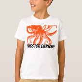 Hugging orange Octopus Kids T-Shirt  Tシャツ (正面)