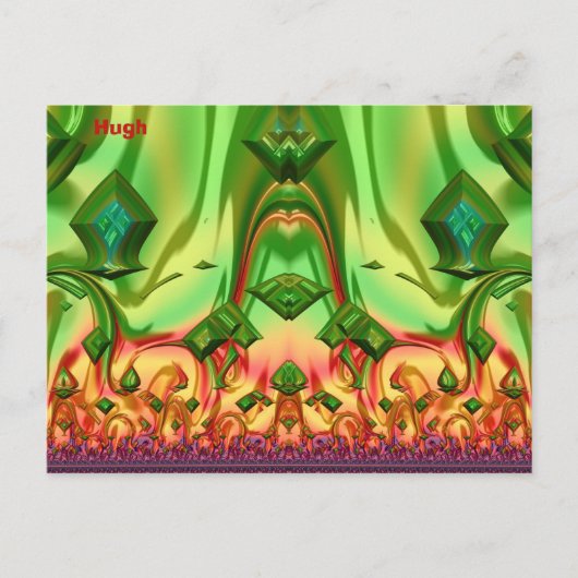 HUGH～3Dデザインパターン～クリスマスカラー～ ポストカード (正面)