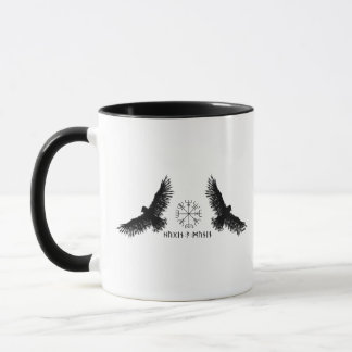 Hugin & Munin | Vegvisir | Odins Raben | schwarz マグカップ