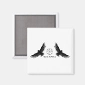 Hugin & Munin | Vegvisir | Odins Raben | schwarz マグネット (正面/裏面)