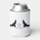 Hugin & Munin | Vegvisir | Odins Raben | schwarz 缶クーラー (缶正面)