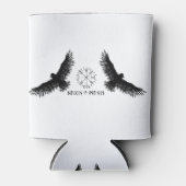 Hugin & Munin | Vegvisir | Odins Raben | schwarz 缶クーラー (正面)