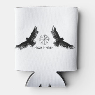 Hugin & Munin | Vegvisir | Odins Raben | schwarz 缶クーラー