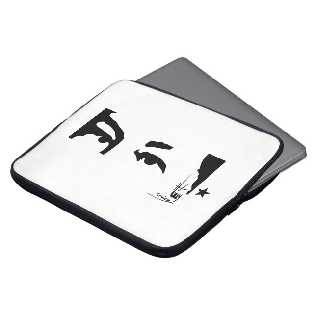 Hugo Chavezの目及び署名 ラップトップスリーブ (正面上部)