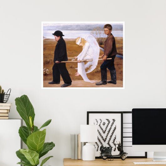 Hugo Simberg CC1254 XLによる傷お気に入りのつき天使 ポスター (ホームオフィス)