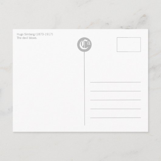 Hugo Simberg The devil吹 CC0612はがき ポストカード (裏面)