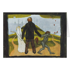 Hugo Simberg Vegskelet Tienhaarassa CC0472カード