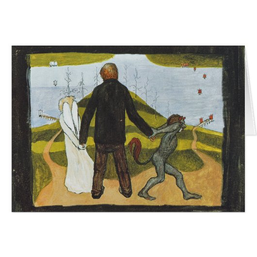 Hugo Simberg Vegskelet Tienhaarassa CC0472カード (正面横)
