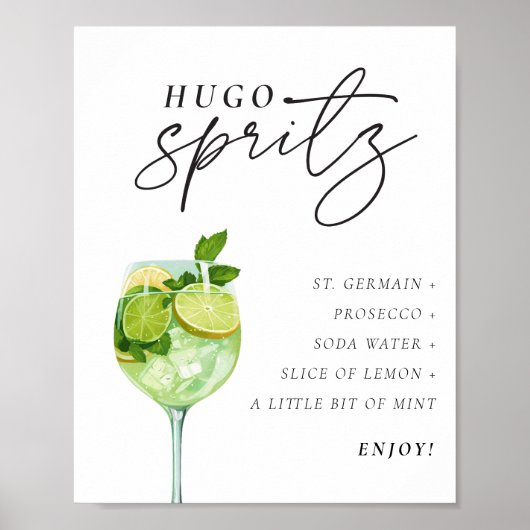 Hugo Spritzサイン署名ドリンクカップルシャワー ポスター (正面)