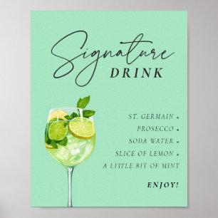 Hugo Spritzサイン署名ドリンクカップルシャワー ポスター