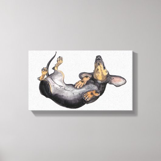 Hugo the dachshand sleeping canvas wall art キャンバスプリント (正面)