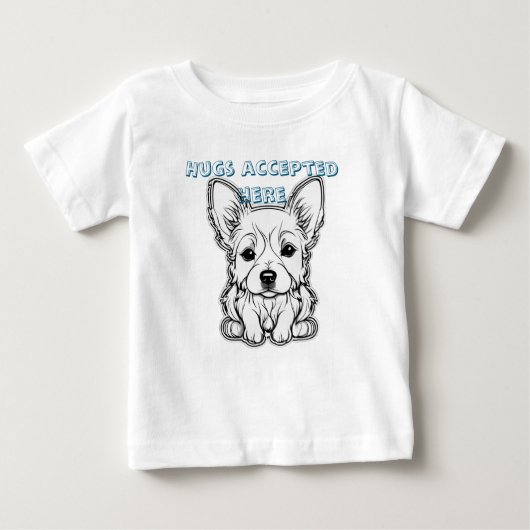 Hugs accepted here ベビーTシャツ (正面)