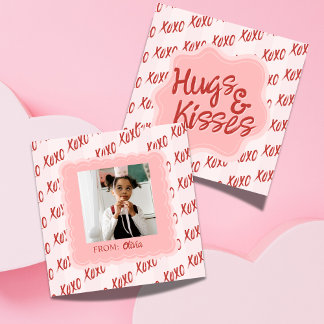 Hugs and Kisses Photo Valentine's Classroom Card ノートカード