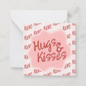 Hugs and Kisses Photo Valentine's Classroom Card ノートカード (正面)
