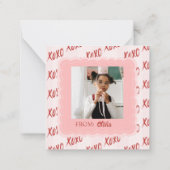 Hugs and Kisses Photo Valentine's Classroom Card ノートカード (裏面)