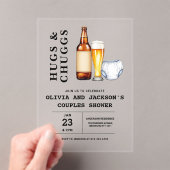 Hugs & Chuggs Beersおむつカップル赤ちゃんシャワー アクリル招待状 (インサイチュ (ポータブル))
