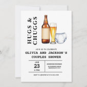 Hugs & Chuggs Beersおむつカップル赤ちゃんシャワー 招待状 (正面)