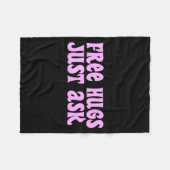 Hugs Just Ask Funny Sarcastic Joke Family フリースブランケット (正面(横))