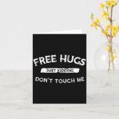 Hugs Just Kidding Don`t Touch Me Funny Valentine G カード (黄色い花)