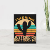 Hugs Just Kidding Don't Touch Me Cactus Humor Hugg カード (正面)