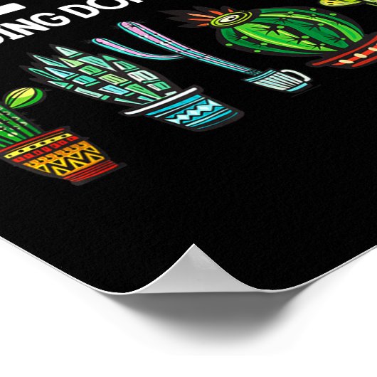 Hugs Just Kidding Don't Touch Me Funny Cactus Joke ポスター (角)