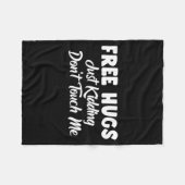 Hugs Just Kidding Don't Touch Me Long Sleeve  フリースブランケット (正面(横))