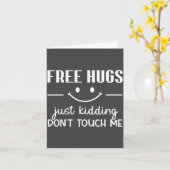 Hugs Just Kidding Don't Touch Me Smile Icon  カード (黄色い花)