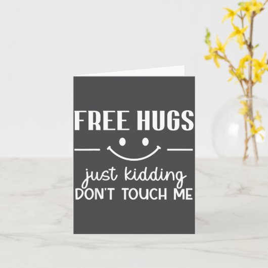 Hugs Just Kidding Don't Touch Me Smile Icon  カード (黄色い花)
