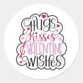 Hugs, kisses and Valentine Wishes, Hearts, Love 2  ラウンドシール (正面)