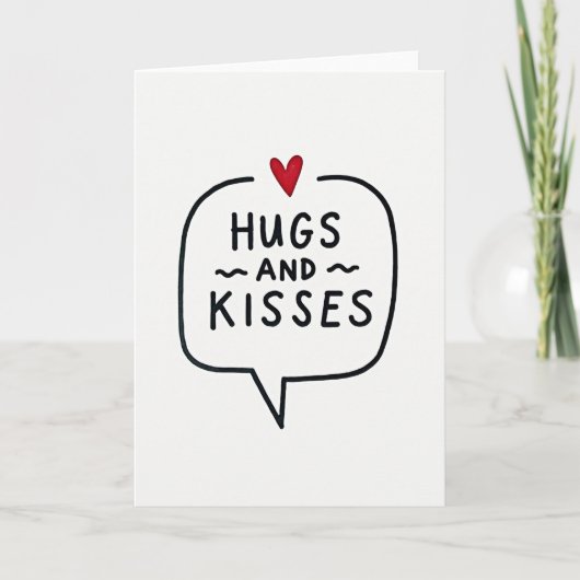 Hugs Kisses Heart Pattern Card カード (正面)