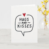 Hugs Kisses Heart Pattern Card カード (黄色い花)