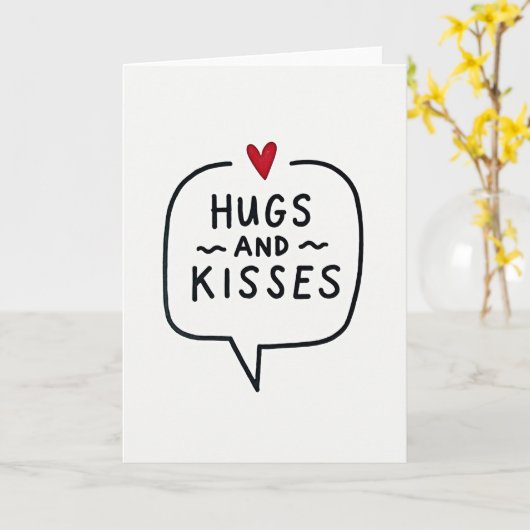 Hugs Kisses Heart Pattern Card カード (黄色い花)