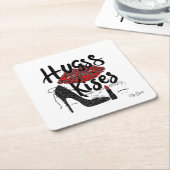 Hugs & Kisses Paper Coaster (6) By Gaile スクエアペーパーコースター (アングル)