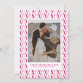 Hugs & Kisses (XOXO) Modern Photo Valentine's Day シーズンカード (正面)