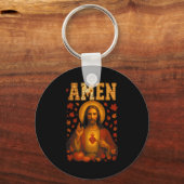 Hugvyn Amen Fall Jesus Christian Bible Verses Than キーホルダー (正面)