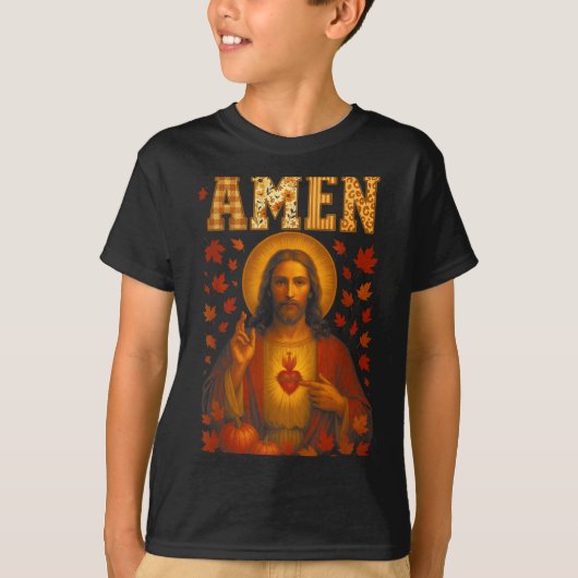 Hugvyn Amen Fall Jesus Christian Bible Verses Than Tシャツ (正面)