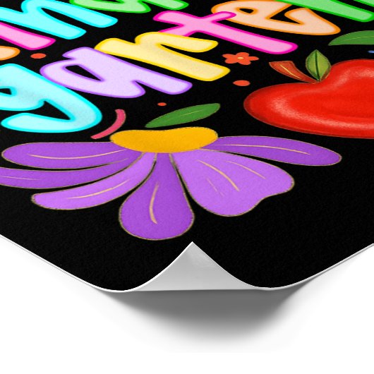 Hugvyn Back To School Kindergarten Preppy Teacher  ポスター (角)