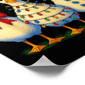 Hugvyn Christmas_ Funny Santa Goose Silly Merry Go ポスター (角)