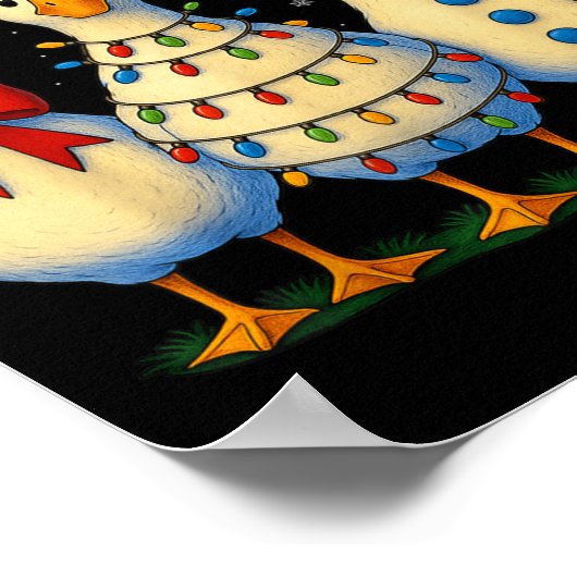 Hugvyn Christmas_ Funny Santa Goose Silly Merry Go ポスター (角)